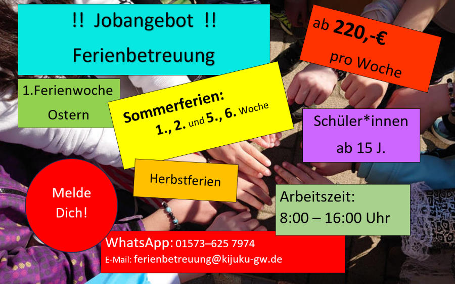 Stellenangebot Ferienbetreuung